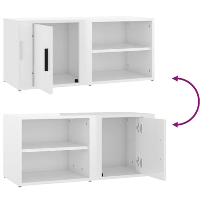 Tv Skříňky 2 Ks Bílé Vysoký Lesk 80X31,5X36 Cm Kompozitní Dřevo