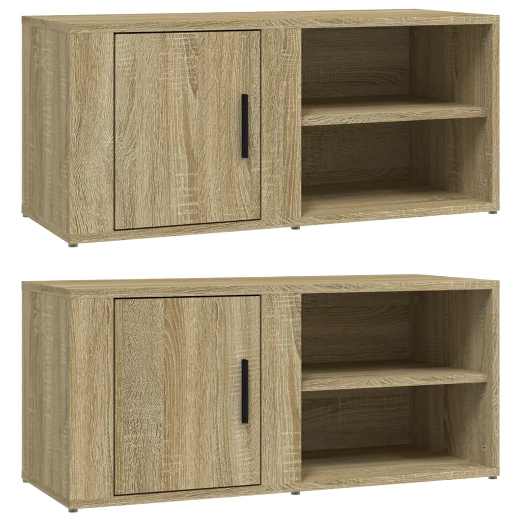 Tv Skříňky 2 Ks Dub Sonoma 80 X 31,5 X 36 Cm Kompozitní Dřevo