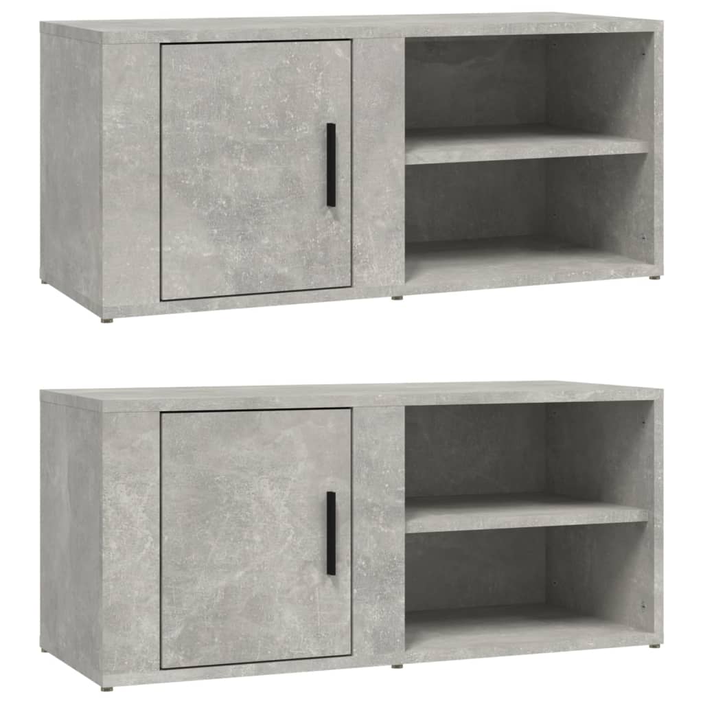 Tv Skříňky 2 Ks Betonově Šedé 80 X 31,5 X 36 Cm Kompozit