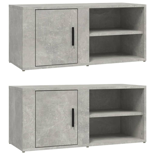 Tv Skříňky 2 Ks Betonově Šedé 80 X 31,5 X 36 Cm Kompozit