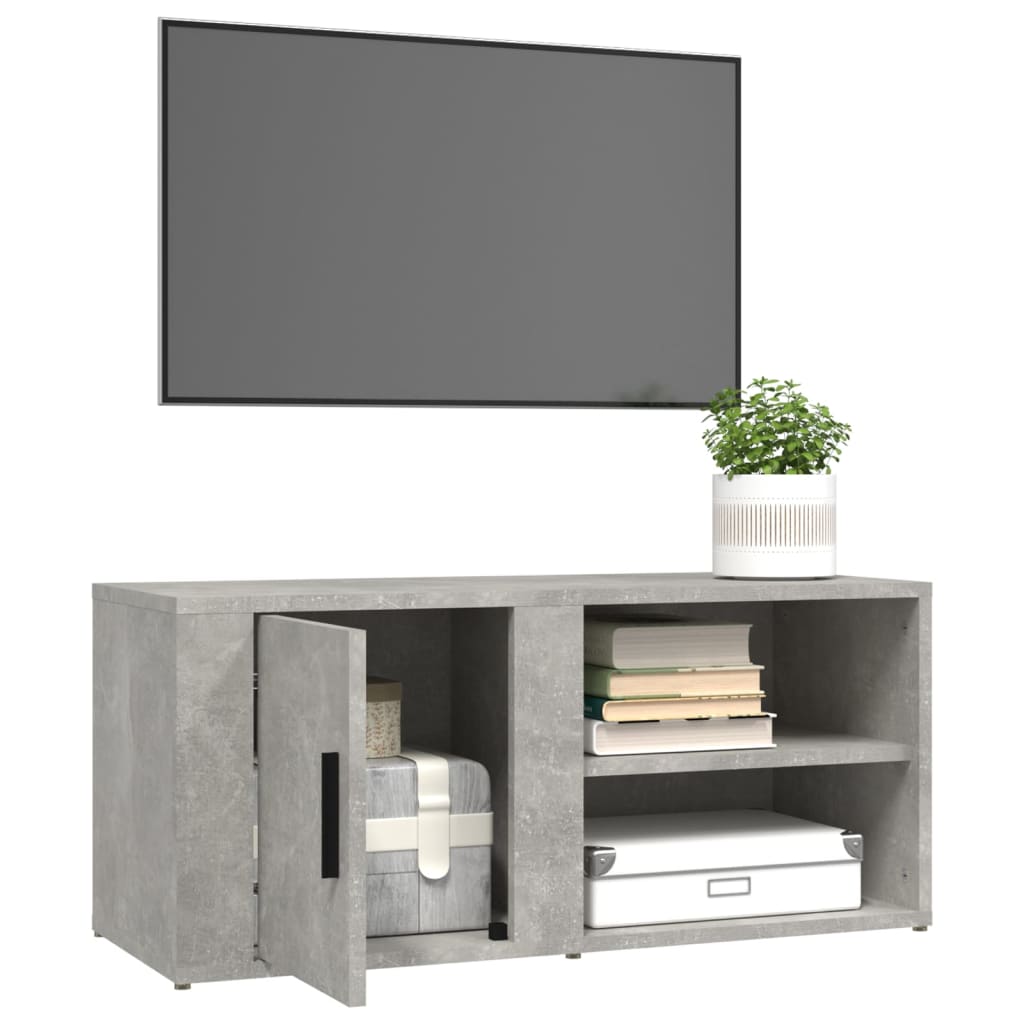 Tv Skříňky 2 Ks Betonově Šedé 80 X 31,5 X 36 Cm Kompozit