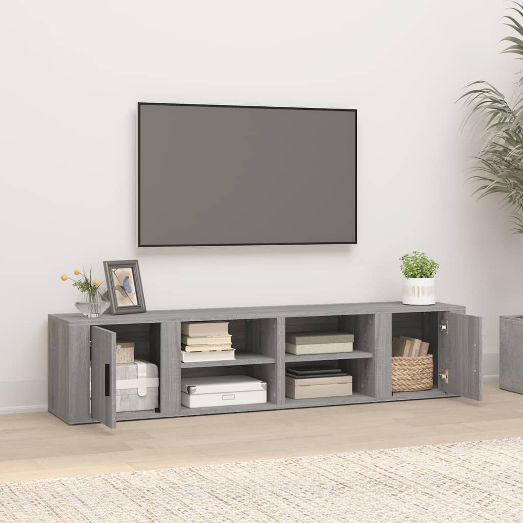 Tv Skříňky 2 Ks Šedé Sonoma 80 X 31,5 X 36 Cm Kompozitní Dřevo