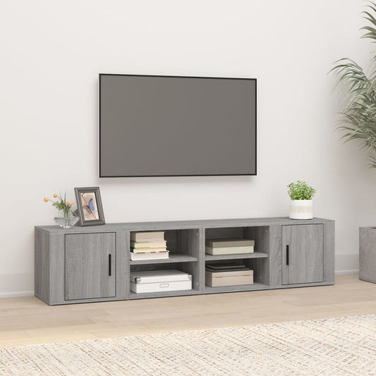 Tv Skříňky 2 Ks Šedé Sonoma 80 X 31,5 X 36 Cm Kompozitní Dřevo