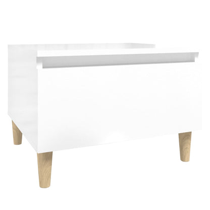 Odkládací Stolky 2 Ks Lesklé Bílé 50X46X35 Cm Kompozitní Dřevo
