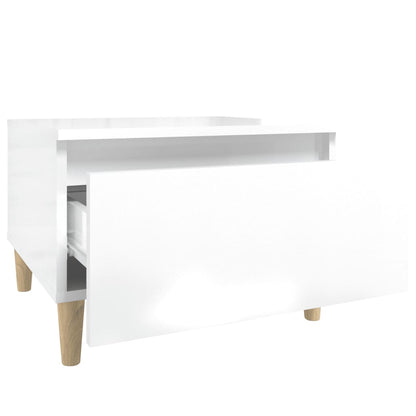 Odkládací Stolky 2 Ks Lesklé Bílé 50X46X35 Cm Kompozitní Dřevo