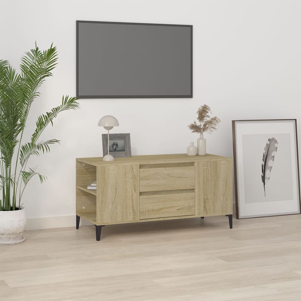 Tv Skříňka Betonově Šedá 102X44,5X50 Cm Kompozitní Dřevo