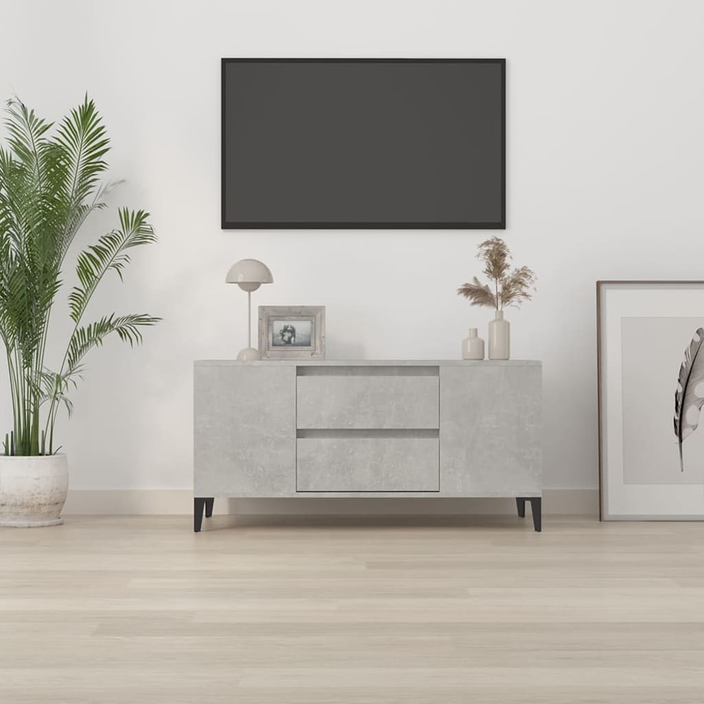 Tv Skříňka Betonově Šedá 102X44,5X50 Cm Kompozitní Dřevo