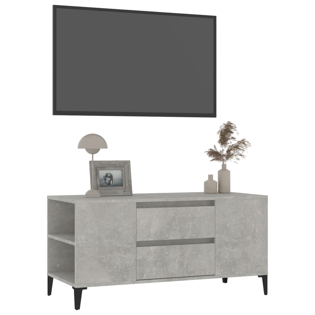 Tv Skříňka Betonově Šedá 102X44,5X50 Cm Kompozitní Dřevo