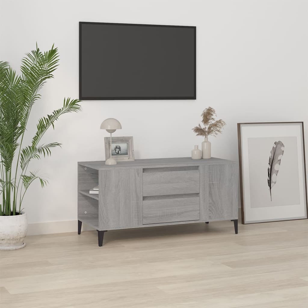 Tv Skříňka Betonově Šedá 102X44,5X50 Cm Kompozitní Dřevo