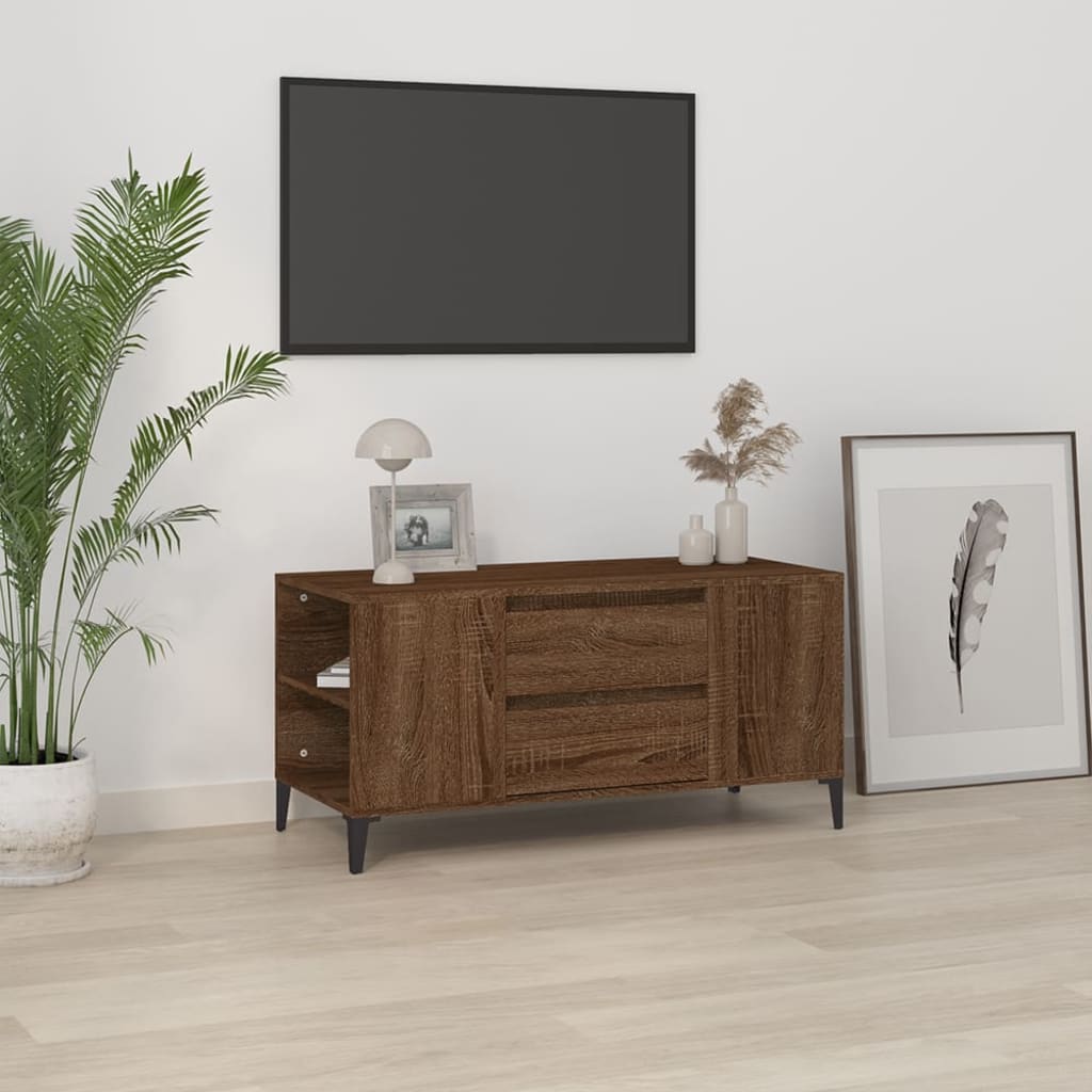Tv Skříňka Betonově Šedá 102X44,5X50 Cm Kompozitní Dřevo