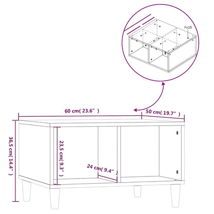 Konferenční Stolek Bílý S Leskem 60X50X36,5 Cm Kompozitní Dřevo