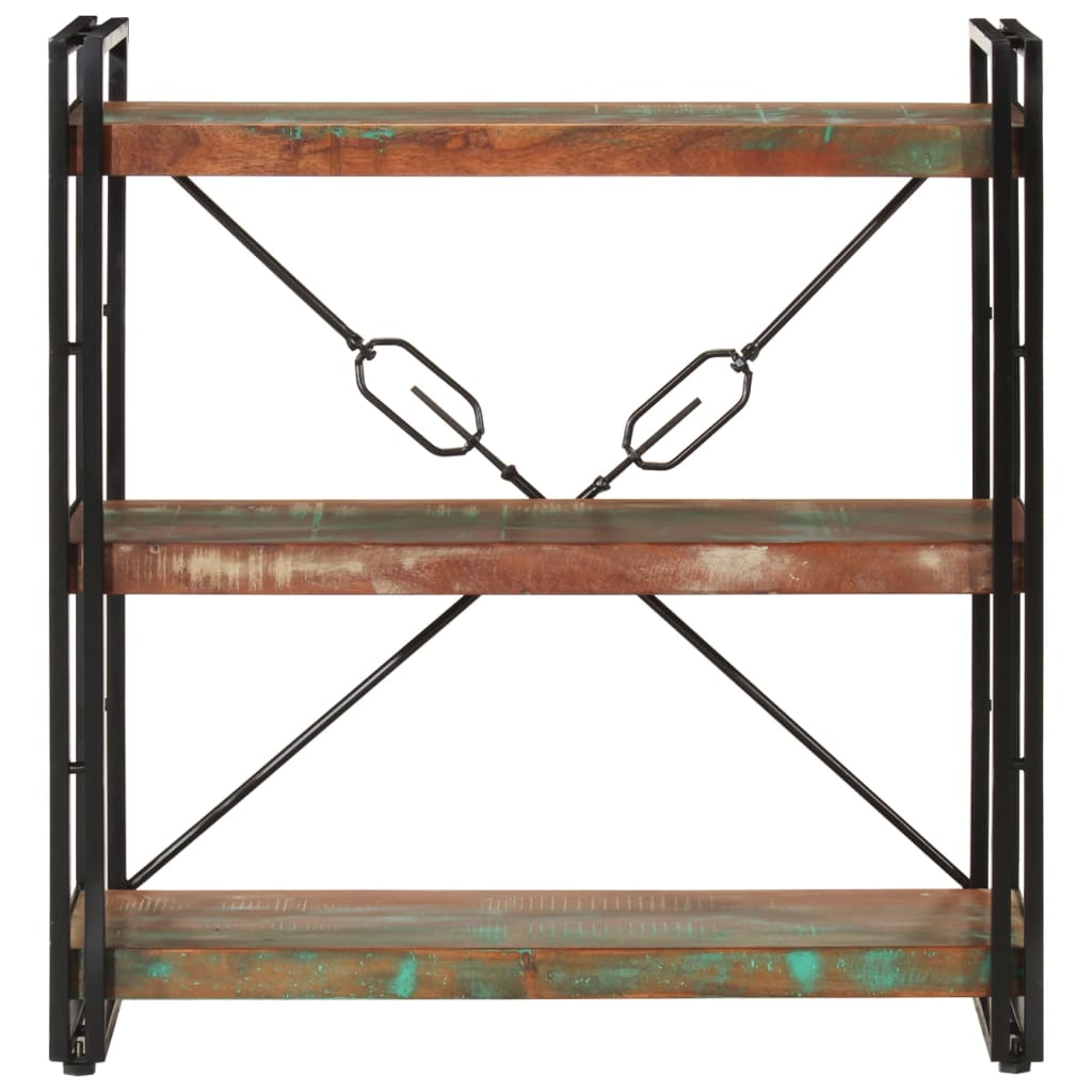 Knihovna Se 3 Policemi 77X30X80 Cm Recyklované Dřevo A Železo