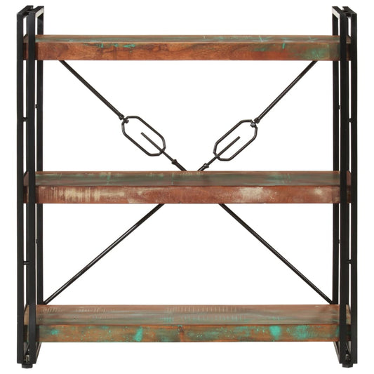 Knihovna Se 3 Policemi 77X30X80 Cm Recyklované Dřevo A Železo