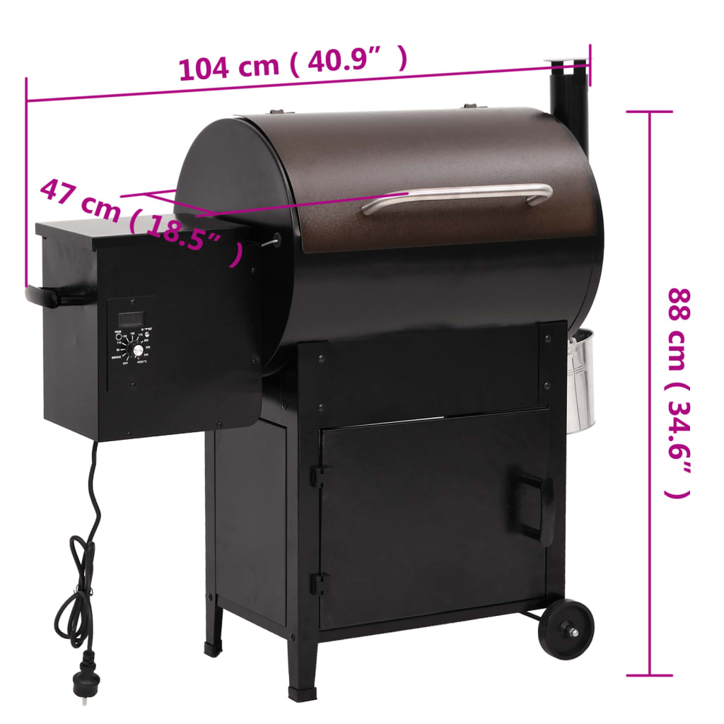 Gril Na Pelety Černý 104 Cm Železo