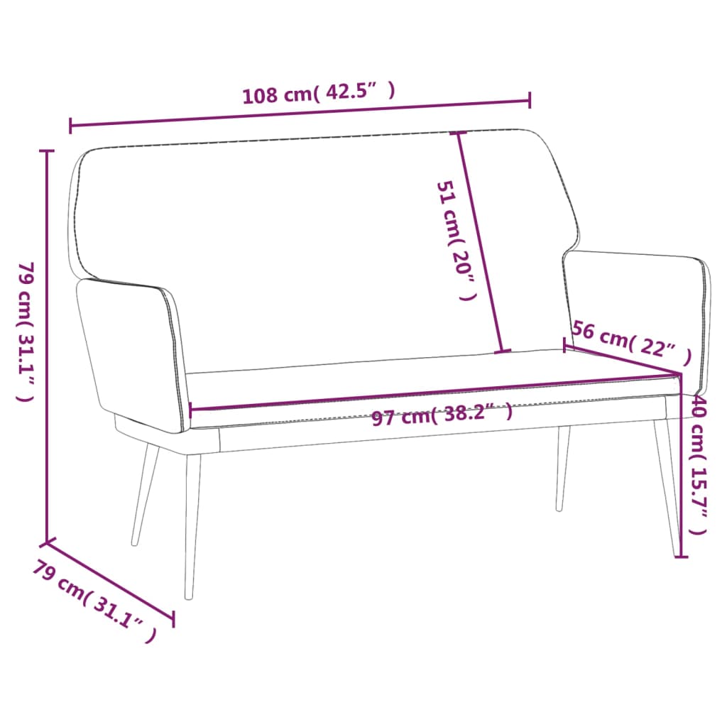 Lavice 108 X 79 X 79 Cm Samet