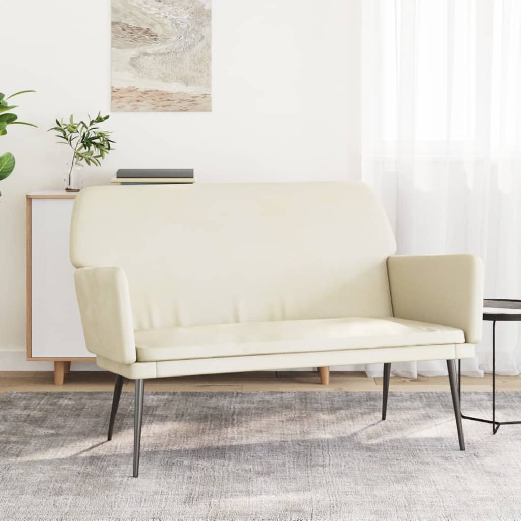 Lavice Krémová 108 X 79 X 79 Cm Samet