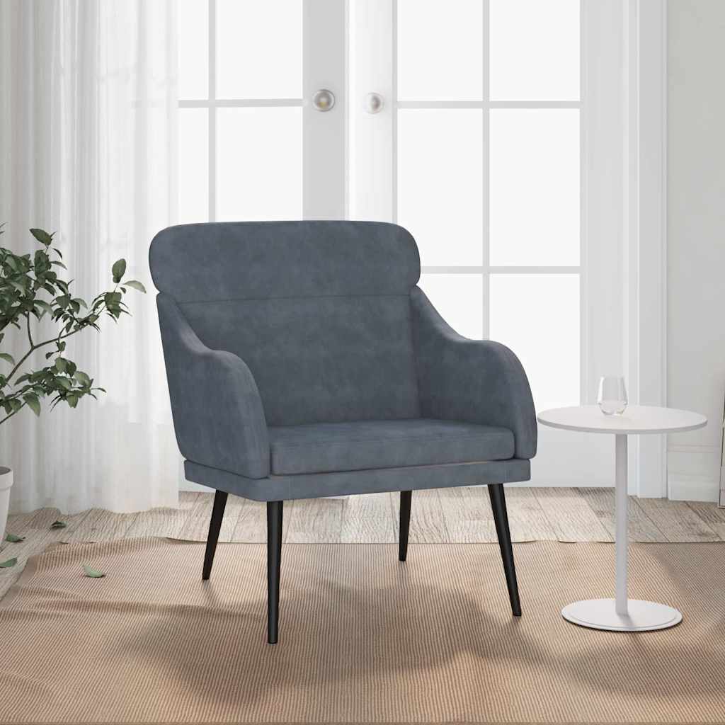 Křeslo Světle Šedé 63 X 76 X 80 Cm Samet