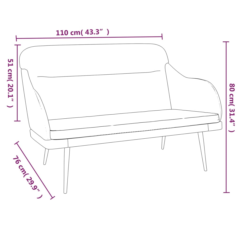Lavice 110 X 76 X 80 Cm Samet