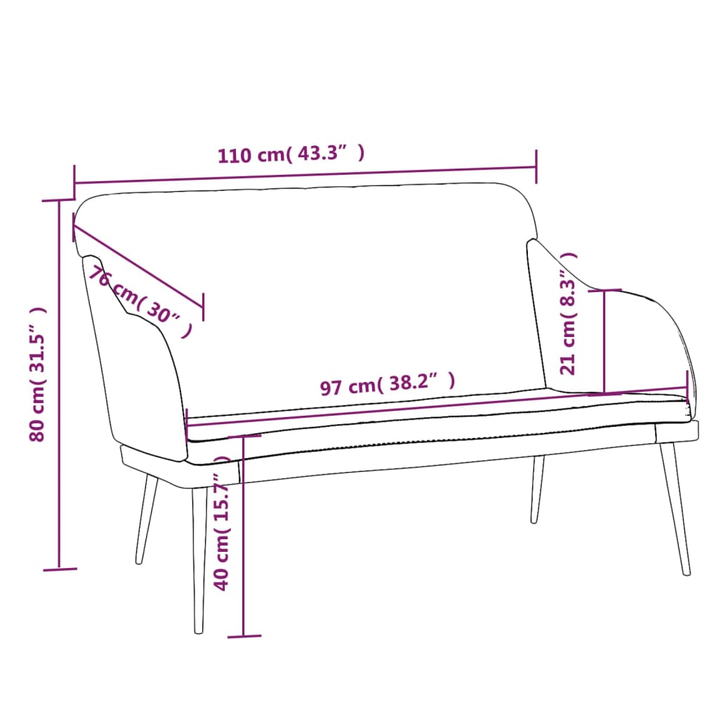 Lavice 110 X 76 X 80 Cm Samet