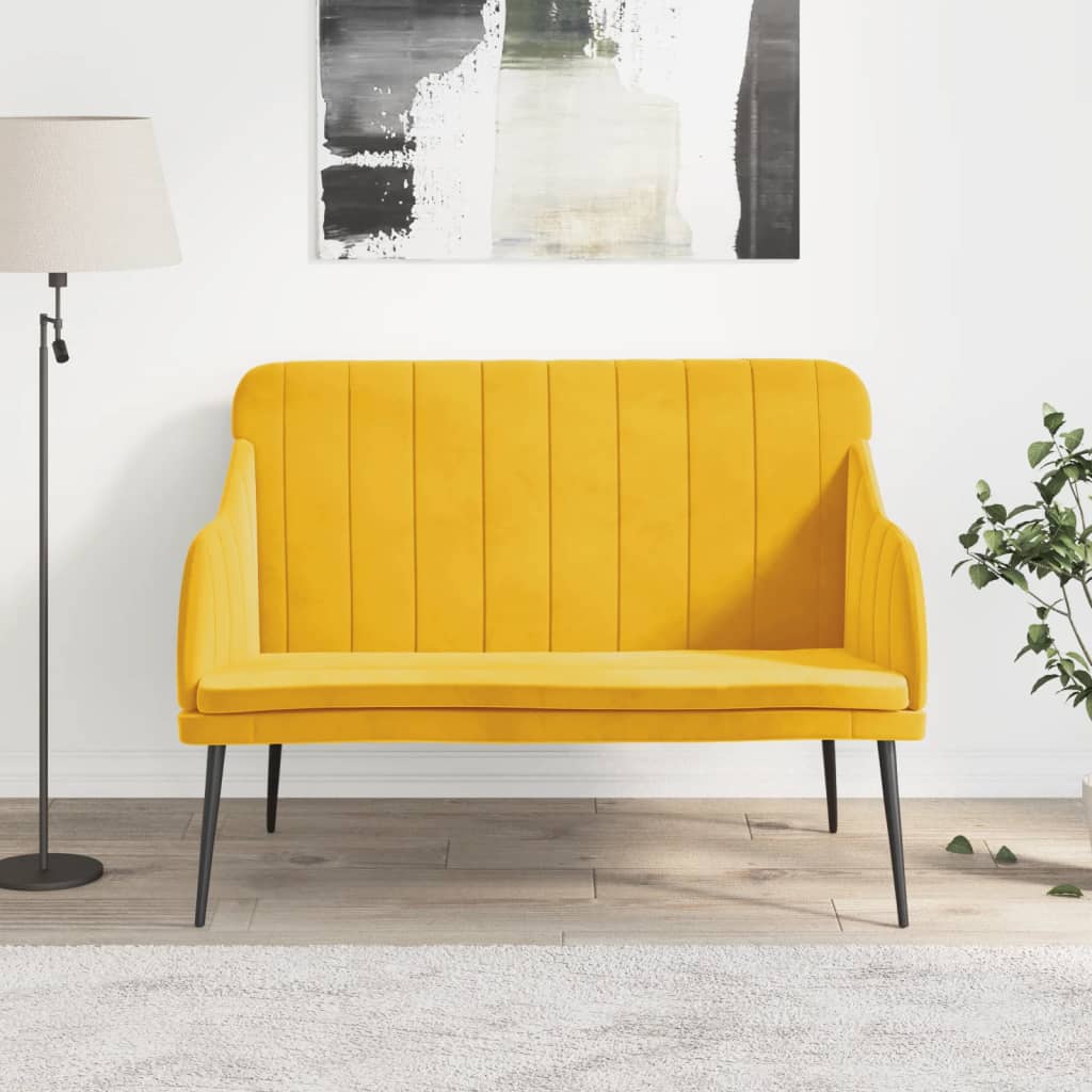 Lavice Žlutá 110 X 76 X 80 Cm Samet
