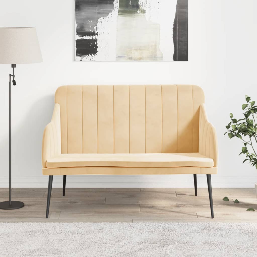 Lavice Krémová 110 X 76 X 80 Cm Samet