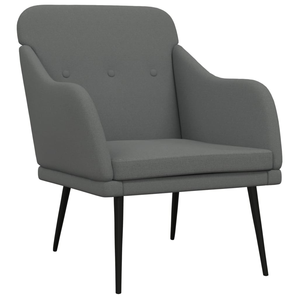 Křeslo Tmavě Šedé 63 X 76 X 80 Cm Textil