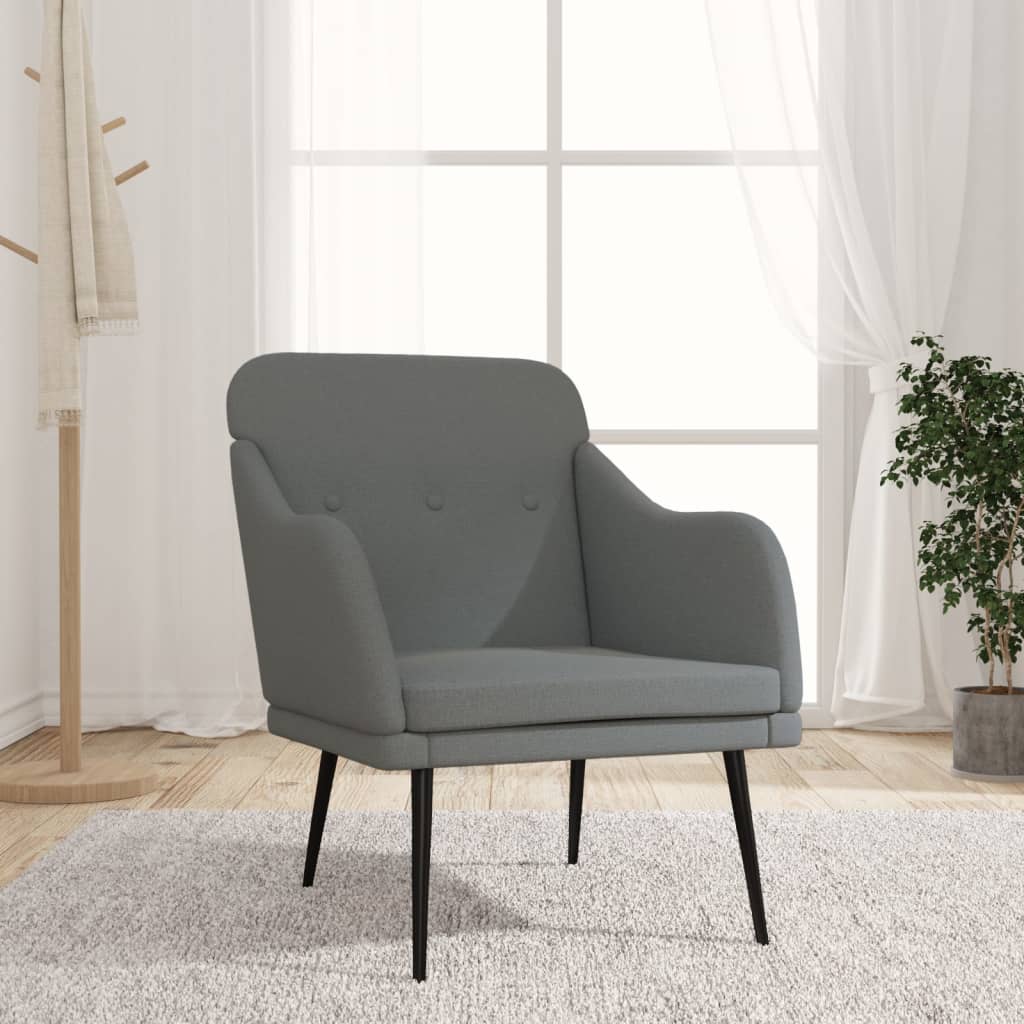 Křeslo Tmavě Šedé 63 X 76 X 80 Cm Textil