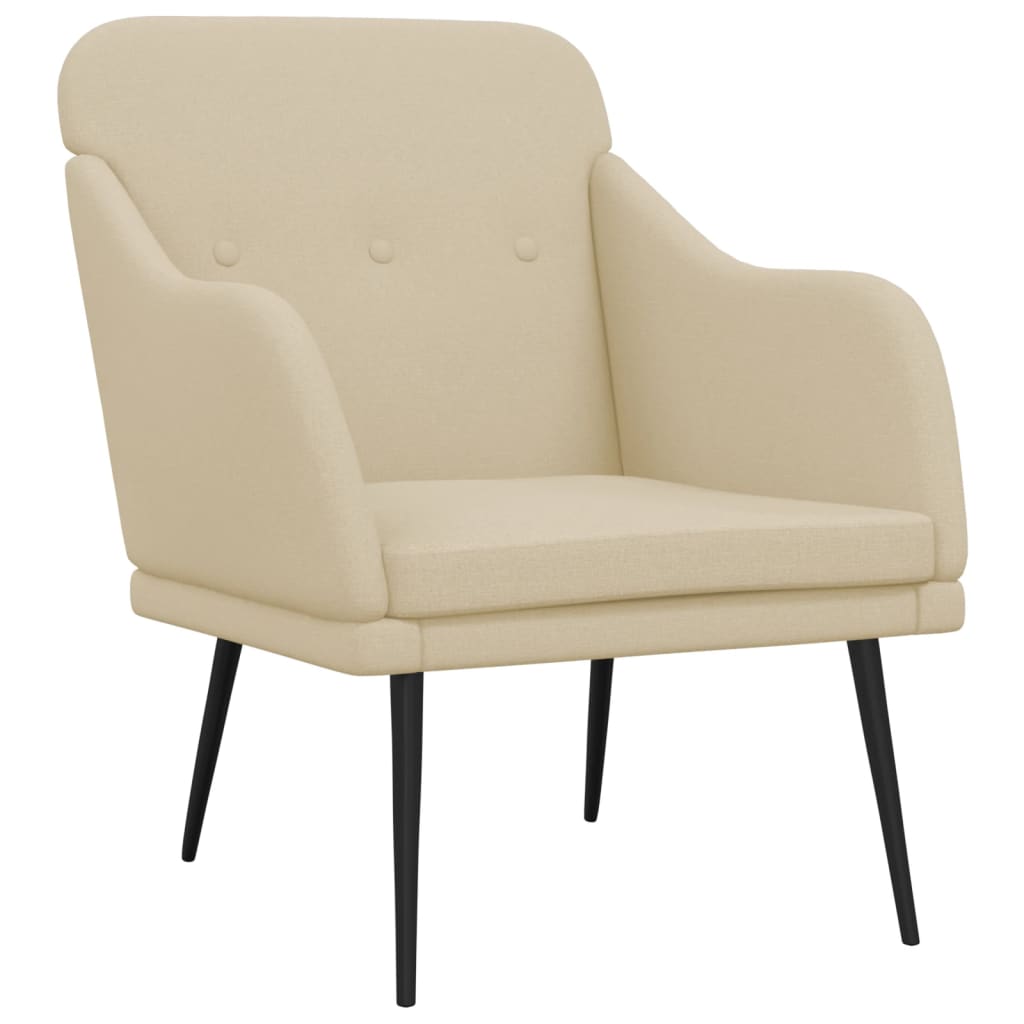 Křeslo Krémové 63 X 76 X 80 Cm Textil