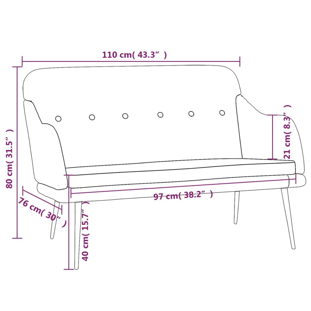Lavice 110 X 76 X 80 Cm Textil