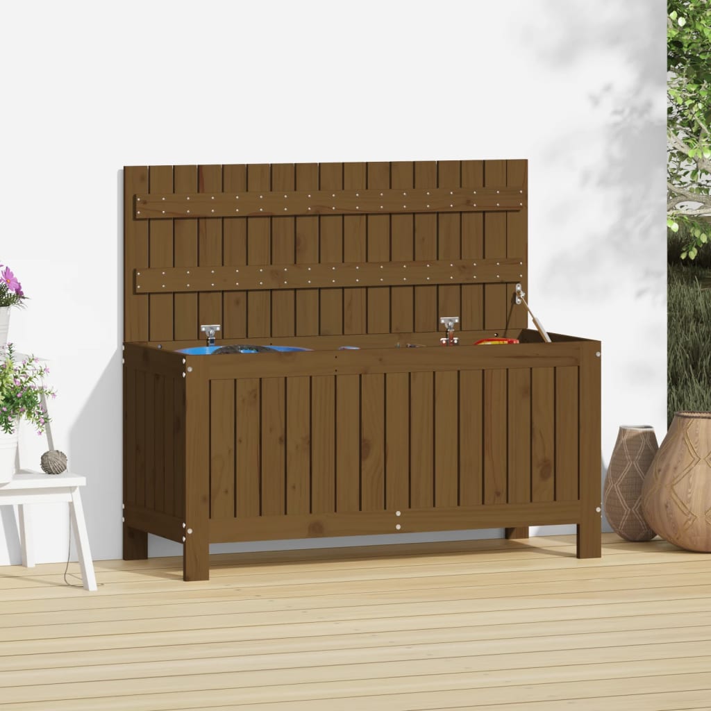 Zahradní Úložný Box Černý 76 X 42,5 X 54 Cm Masivní Borovice