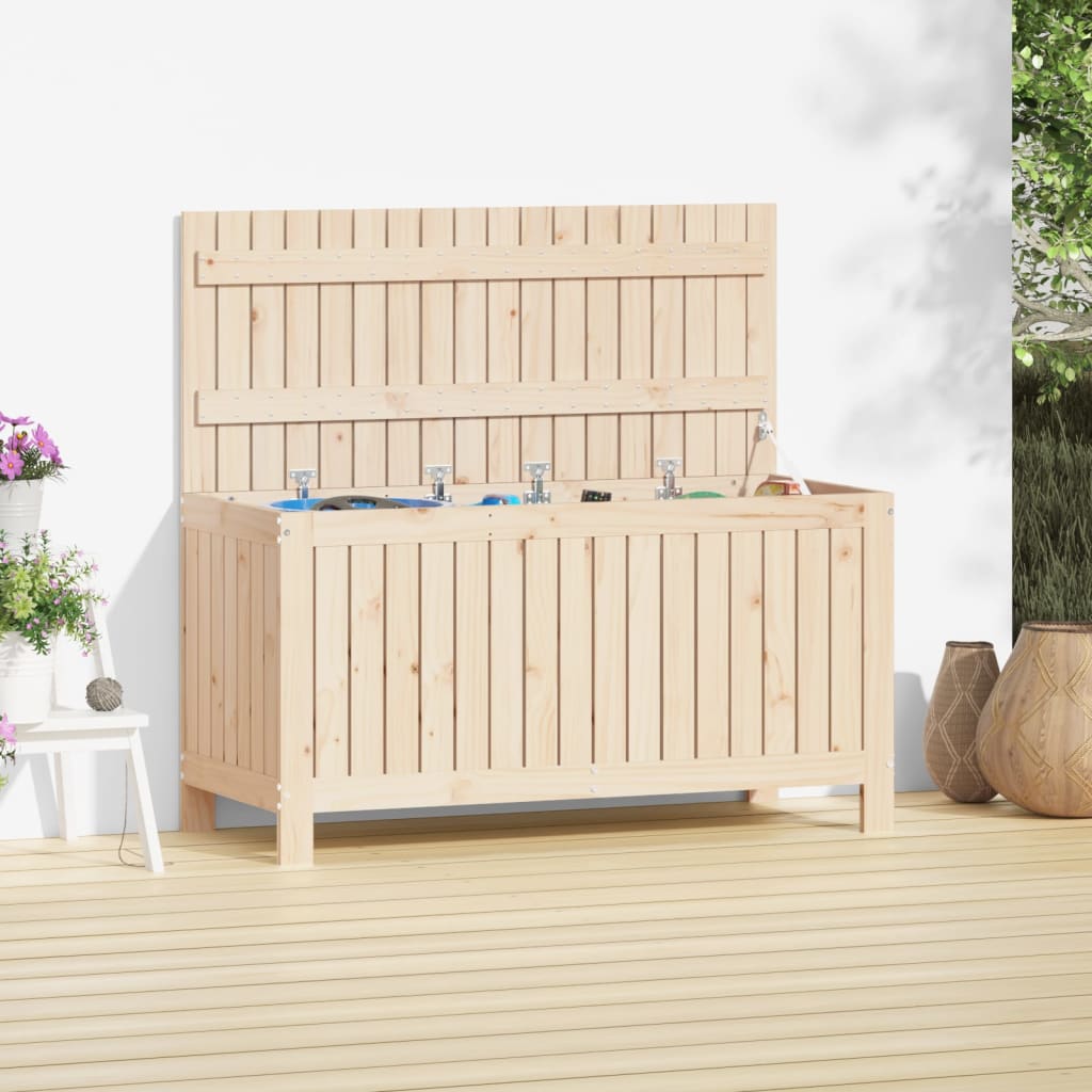 Zahradní Úložný Box Černý 76 X 42,5 X 54 Cm Masivní Borovice