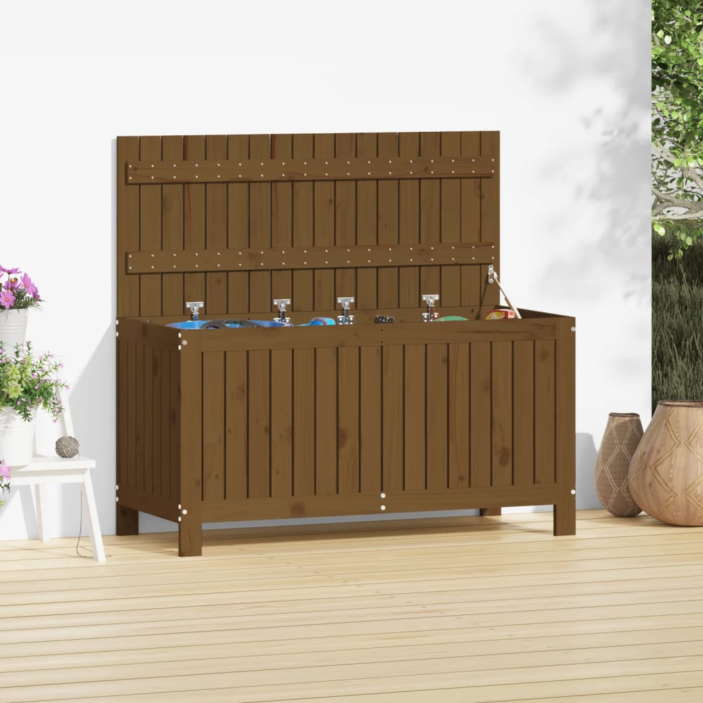 Zahradní Úložný Box Černý 76 X 42,5 X 54 Cm Masivní Borovice