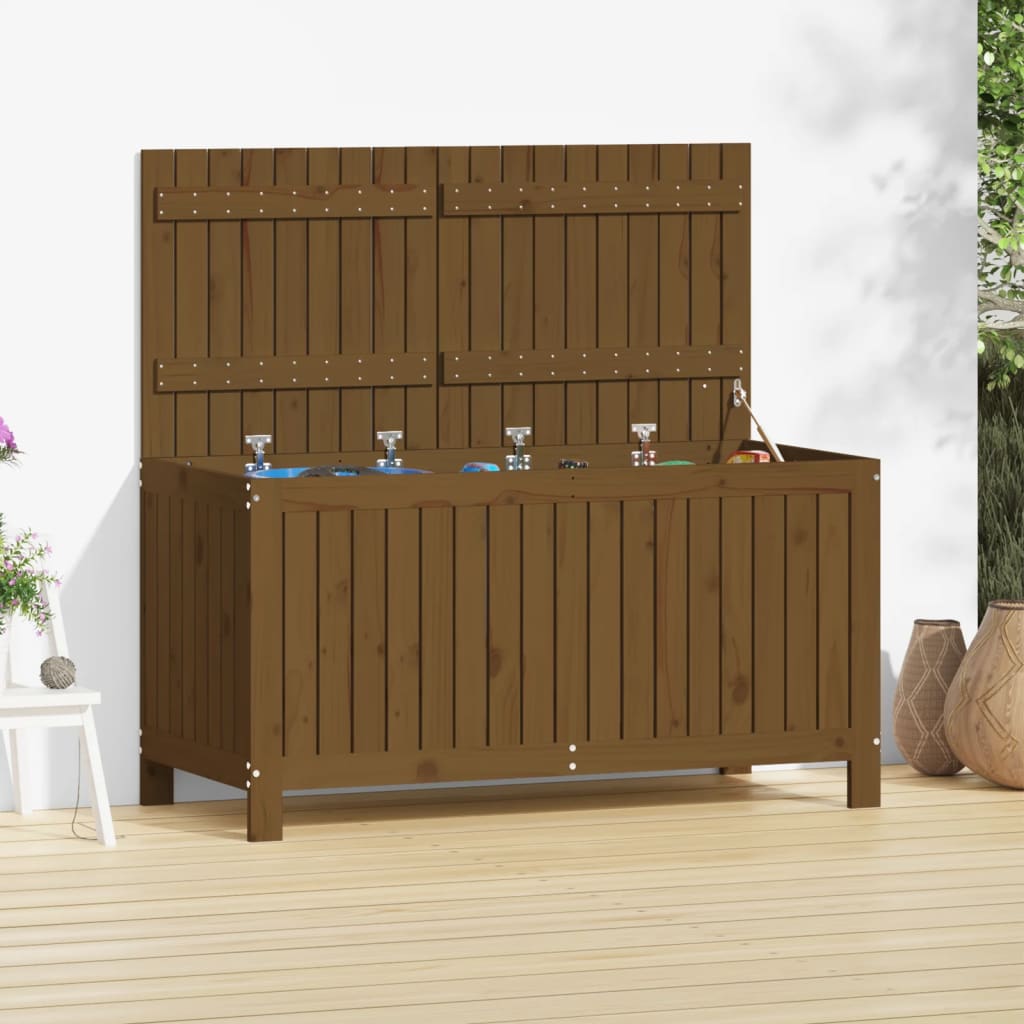 Zahradní Úložný Box Černý 76 X 42,5 X 54 Cm Masivní Borovice