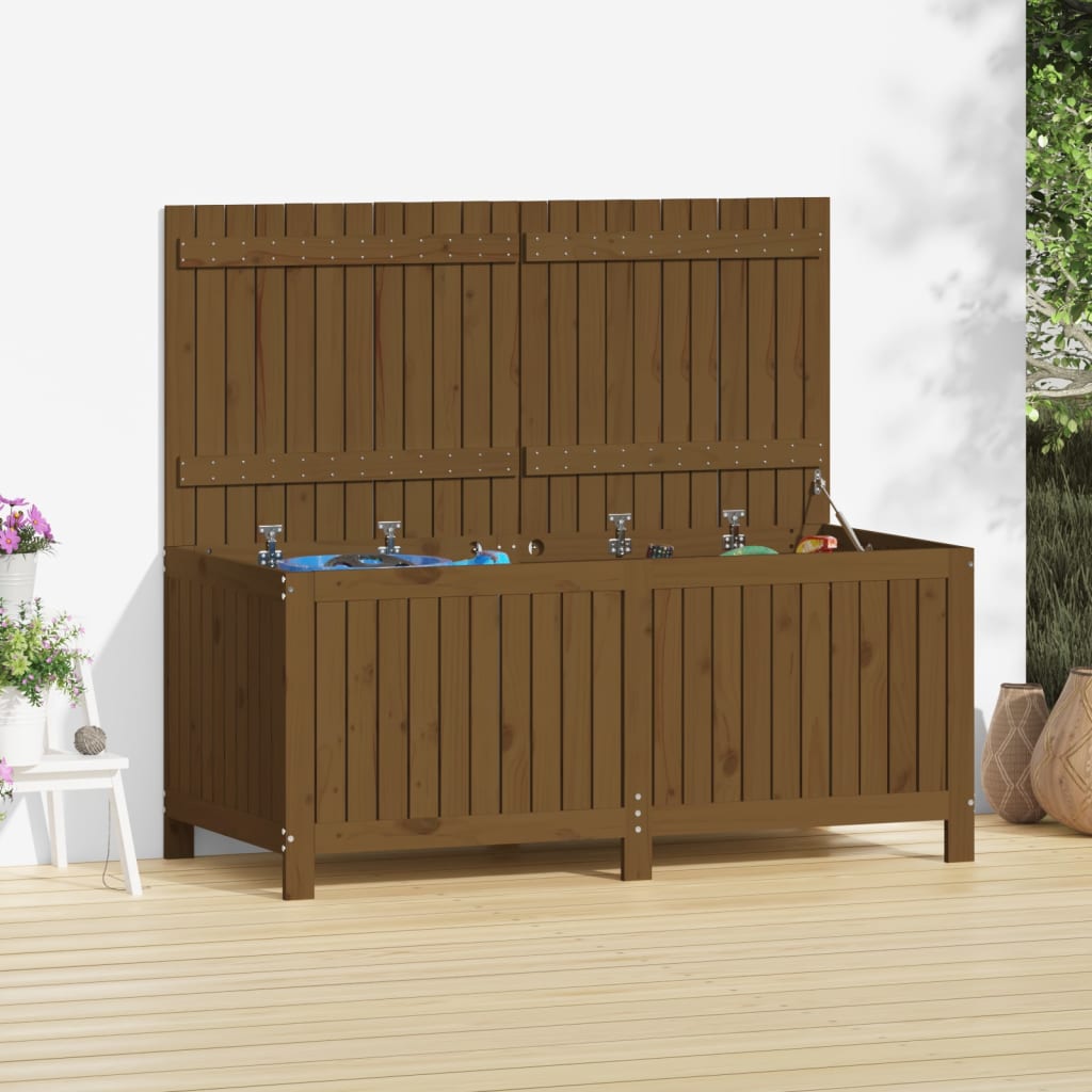 Zahradní Úložný Box Černý 76 X 42,5 X 54 Cm Masivní Borovice