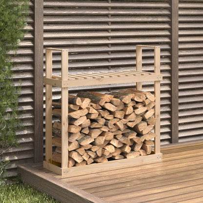 Stojan Na Dřevo Černý 110 X 35 X 108,5 Cm Masivní Borovice