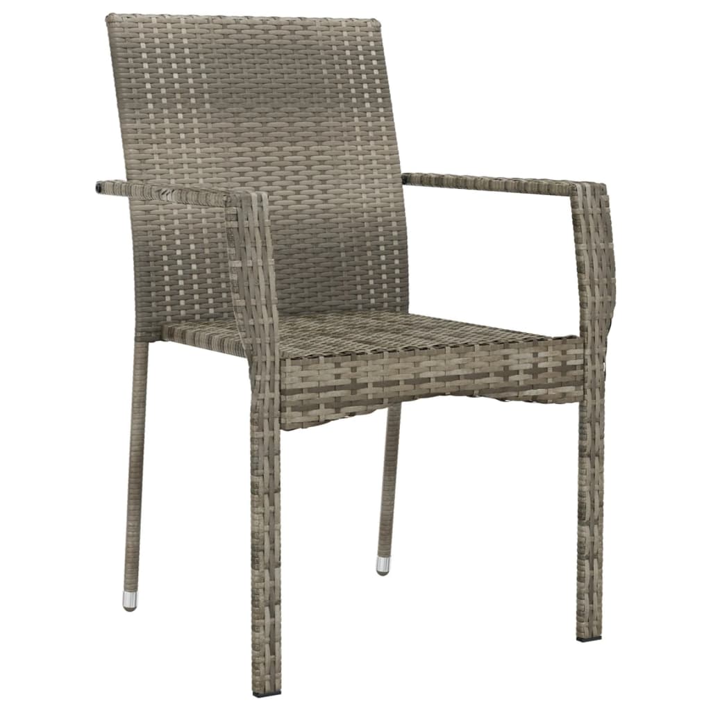 Zahradní Židle S Poduškami 2 Ks Polyratan Šedé