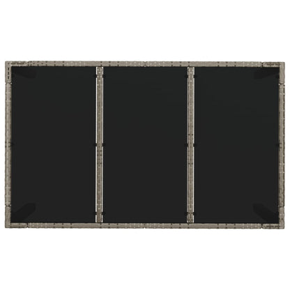 Zahradní Stůl Se Skleněnou Deskou Šedý Polyratan Šedá