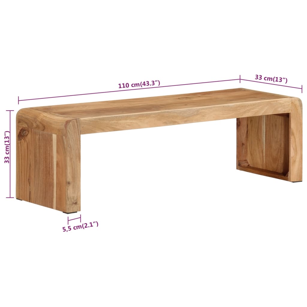 Tv Stolek 110 X 33 X 33 Cm Masivní Akáciové Dřevo