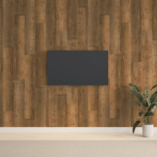 Nástěnné Panely Vzhled Dřeva Hnědé Pvc 2,06 M²