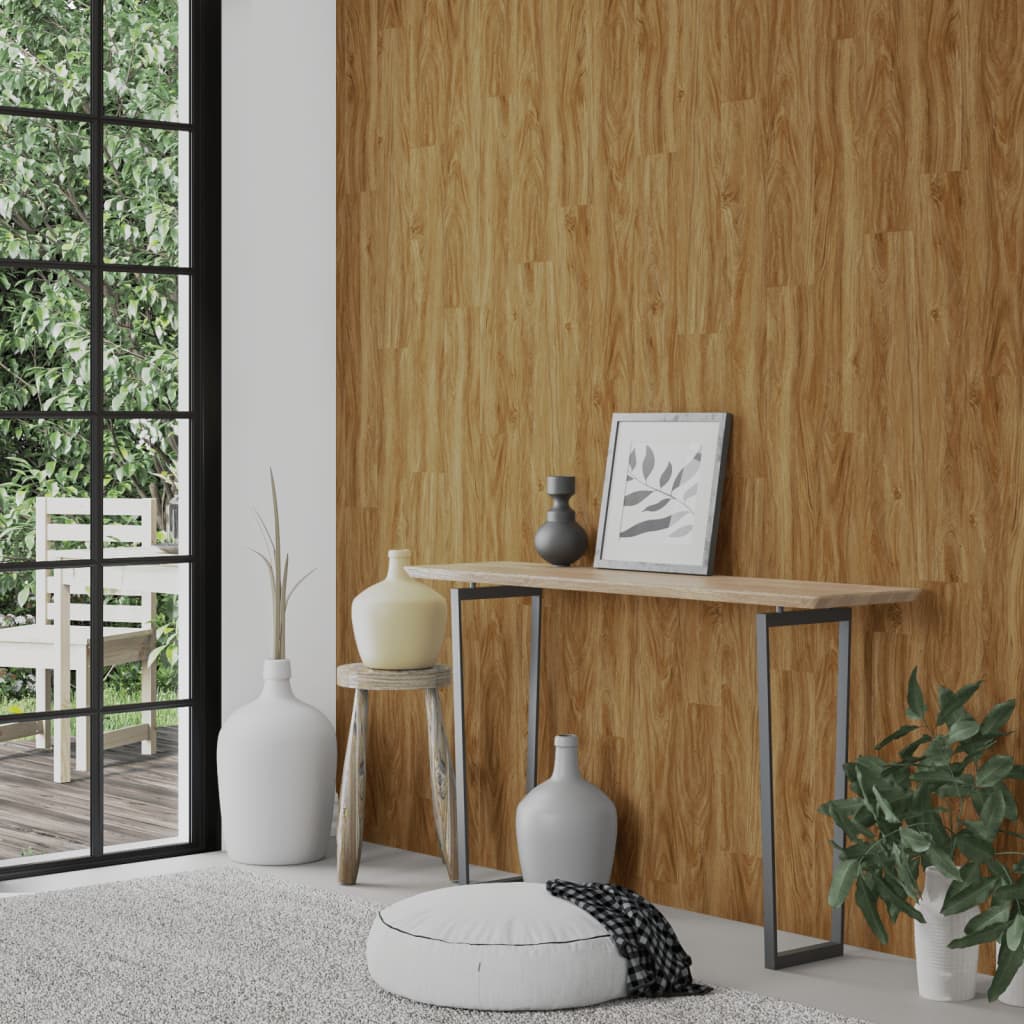 Nástěnné Panely Vzhled Dřeva Hnědé Pvc 2,06 M²