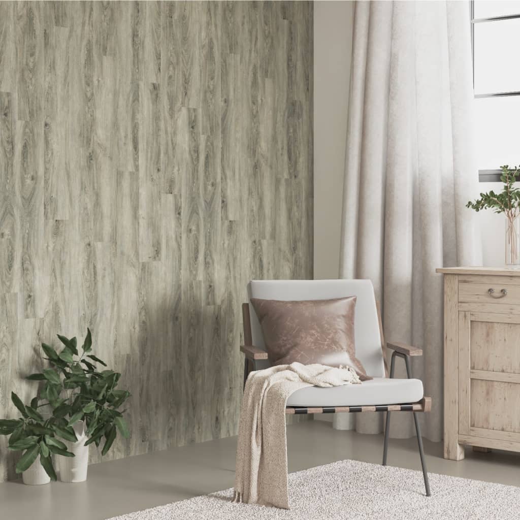 Nástěnné Panely Vzhled Dřeva Šedé Pvc 2,06 M²
