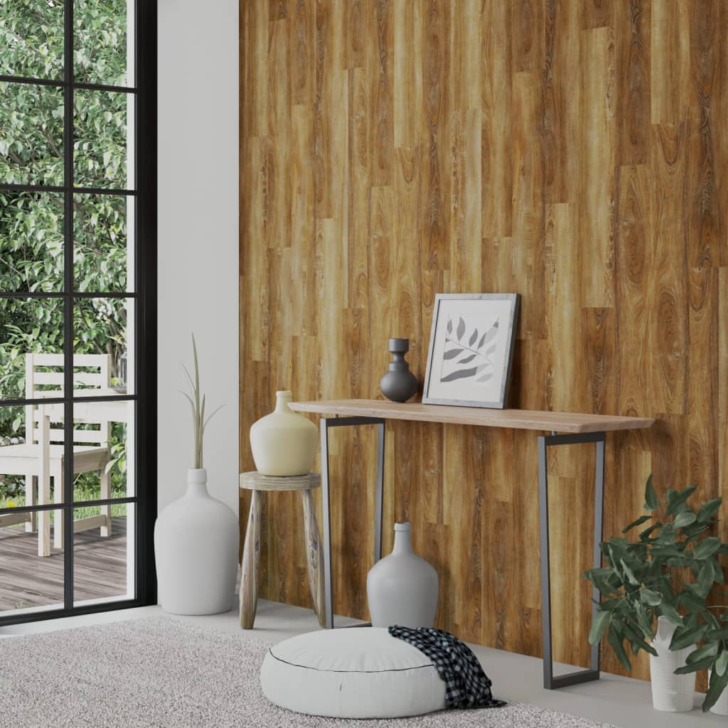 Nástěnné Panely Vzhled Dřeva Hnědé Pvc 2,06 M²