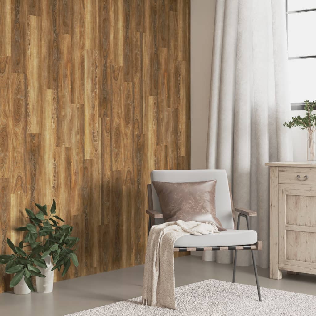 Nástěnné Panely Vzhled Dřeva Hnědé Pvc 2,06 M²