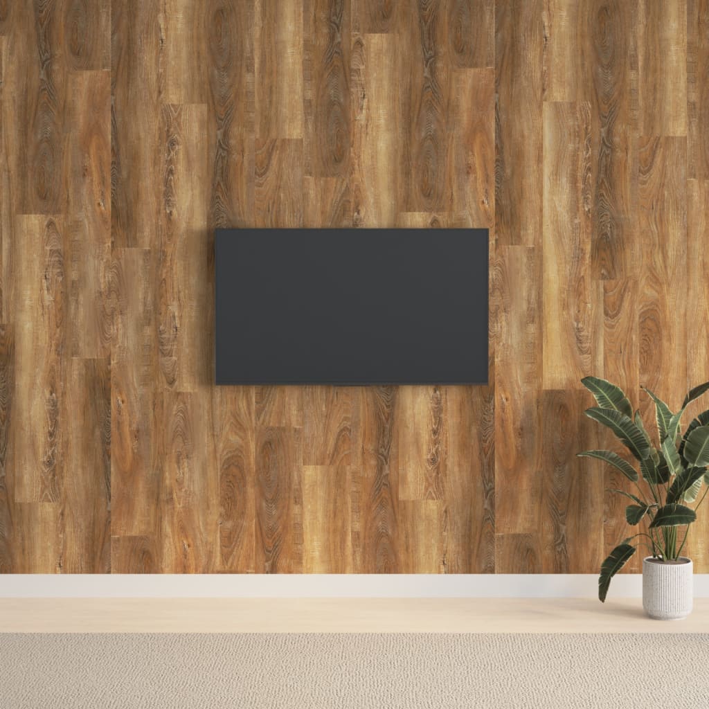 Nástěnné Panely Vzhled Dřeva Hnědé Pvc 2,06 M²
