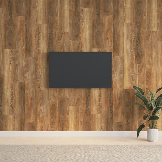 Nástěnné Panely Vzhled Dřeva Hnědé Pvc 2,06 M²