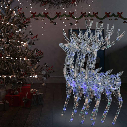 Xxl Akryloví Vánoční Sobi S 250 Mi Led 3 Ks 180 Cm Vícebarevný