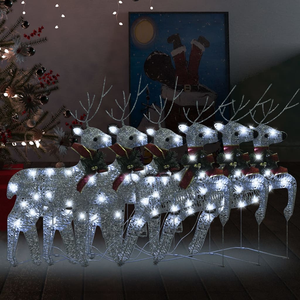 Vánoční Sobi 6 Ks Zlatí 120 Led Diod