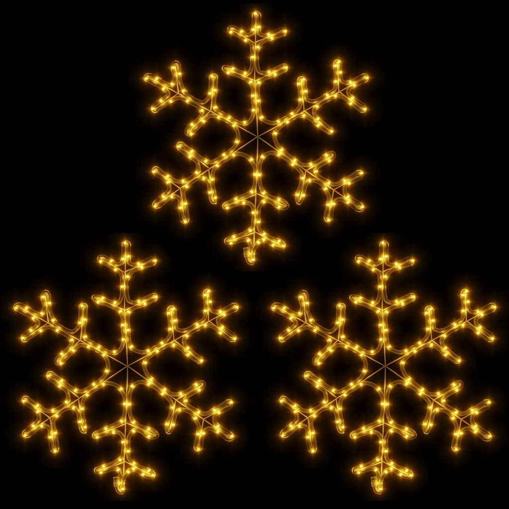 Vánoční Sněhové Vločky 3 Ks S Teplými Bílými Led 59 X 59 Cm