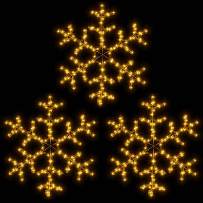 Vánoční Sněhové Vločky 3 Ks S Teplými Bílými Led 59 X 59 Cm