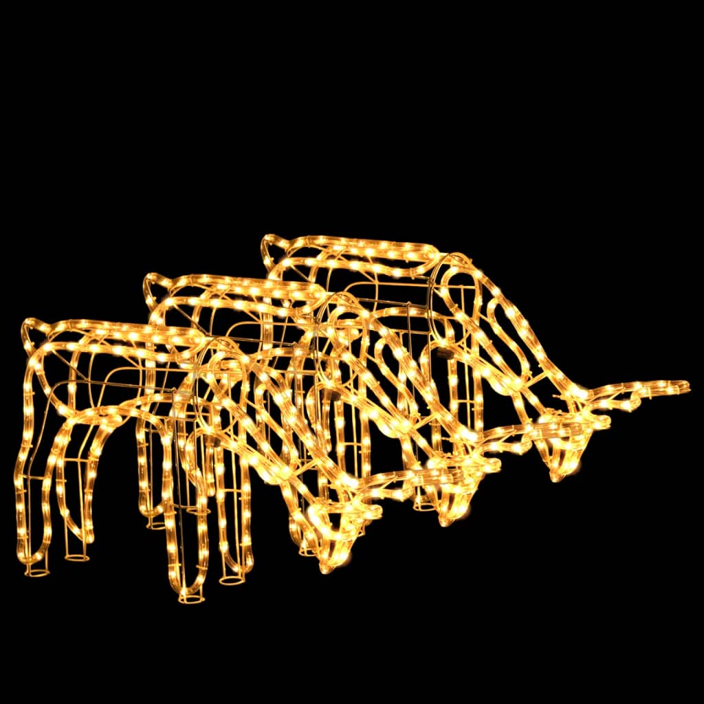 Vánoční Sobi 3 Ks S Teplými Bílými Led 73 X 31 X 45 Cm